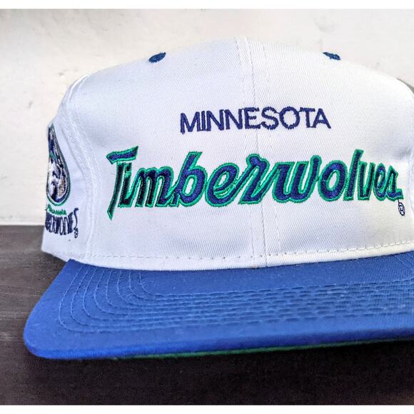 NEW Minnesota Timberwolves 90s SCRIPT Sports Specialties Twill snapback NBA vtg
